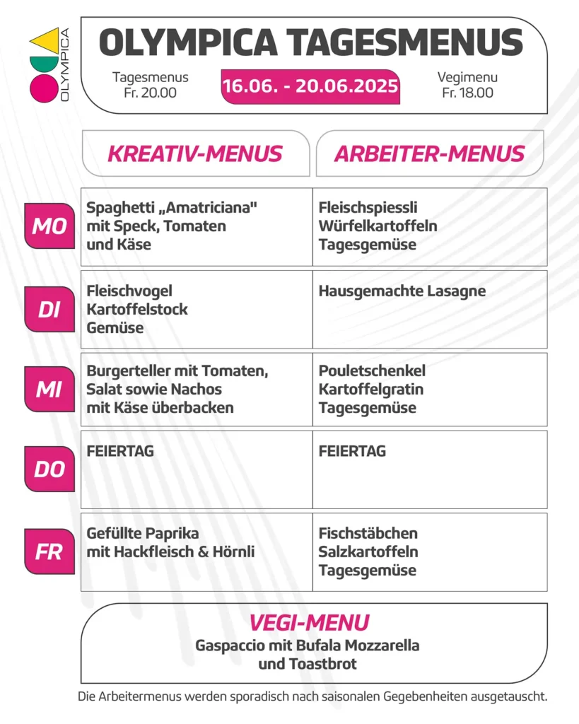 Lunch menu 16.06. 20.06.25