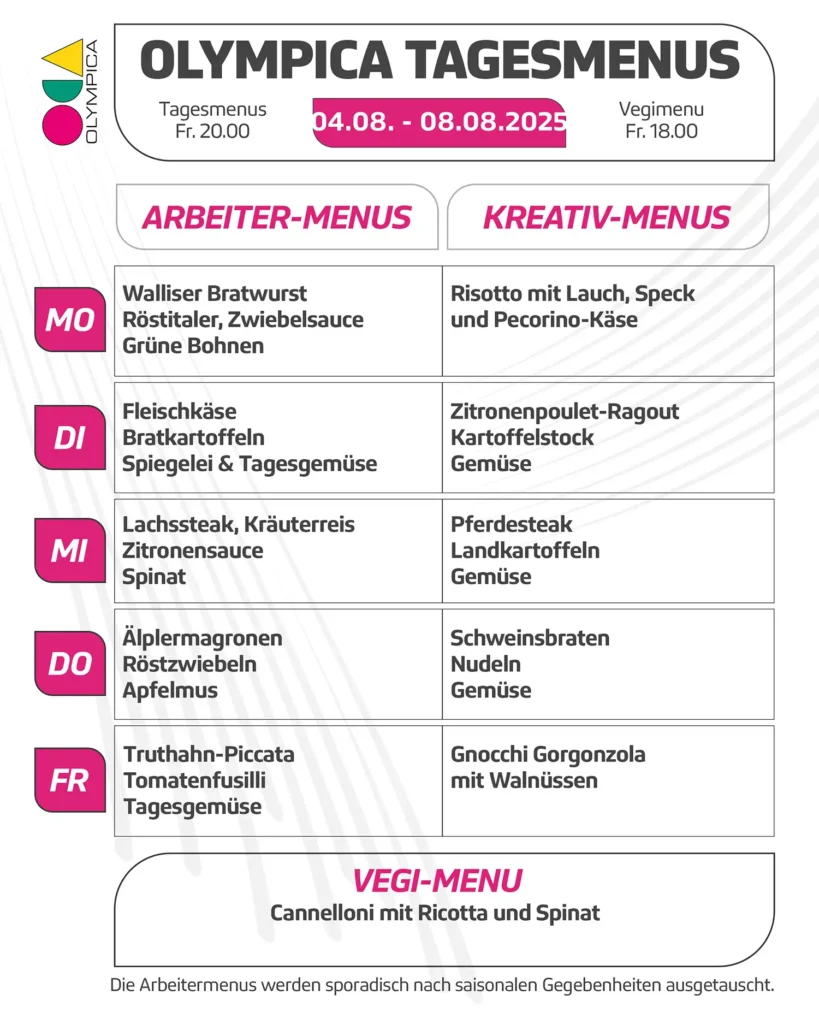 Mittagsmenu 04.08. 08.08.25