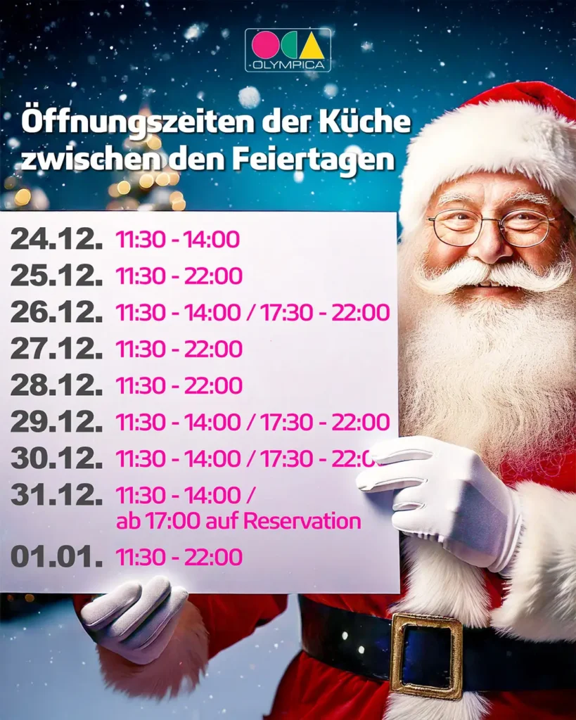 Customer info kitchen opening hours