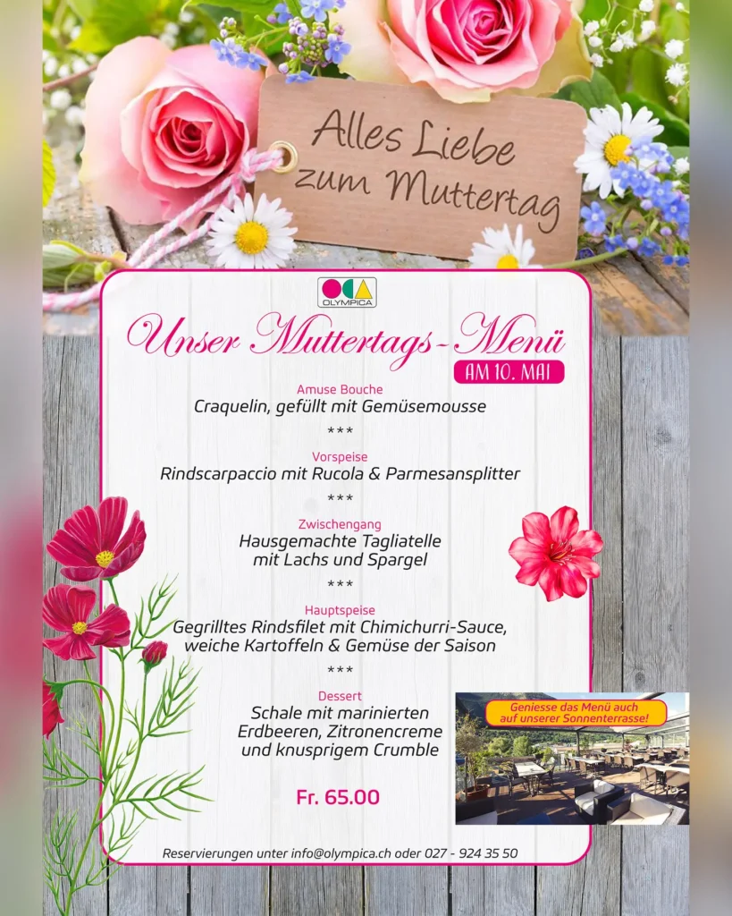 Menü Muttertag 2026
